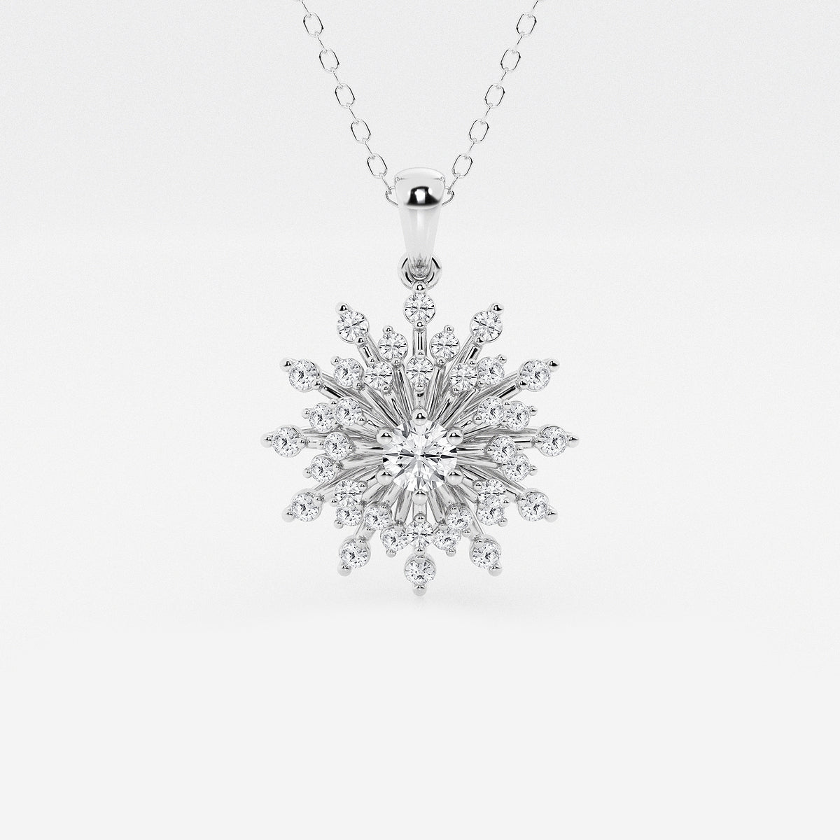 Round Diamond Sunburst Pendant