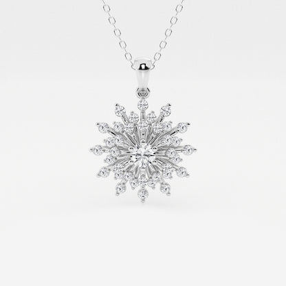 Round Diamond Sunburst Pendant