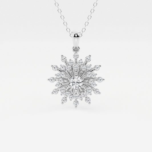 Round Diamond Sunburst Pendant