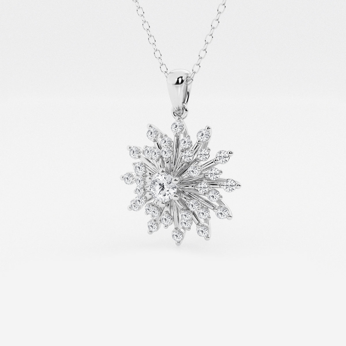 Round Diamond Sunburst Pendant