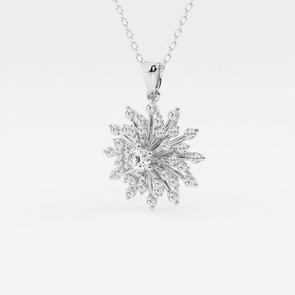 Round Diamond Sunburst Pendant