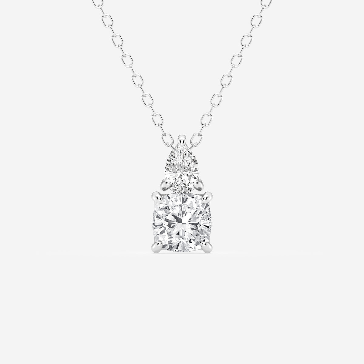Toi Et Moi Cushion & Pear Diamond Pendant