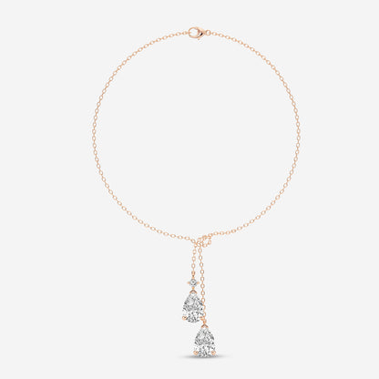 Pear Diamond Knot Pendant in 14K Rose Gold