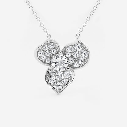 Pavé Flower Pendant in Platinum - 1 CTW | DE, VS1