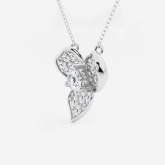 Pavé Flower Pendant in Platinum - 1 CTW | DE, VS1