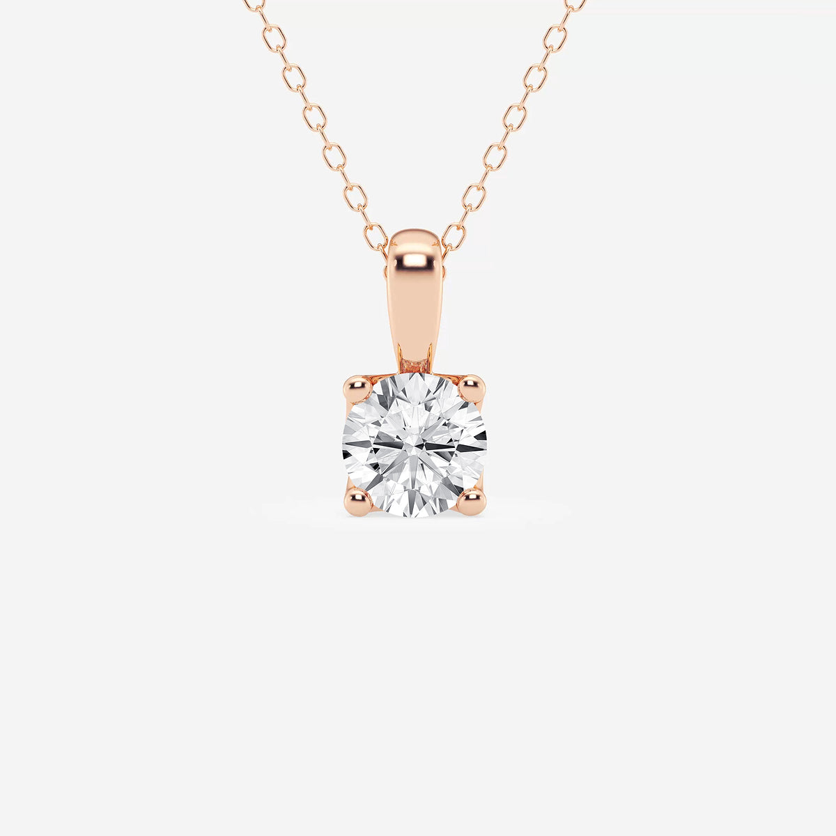 Twisted Floral Solitaire Diamond Pendant with Adjustable Chain