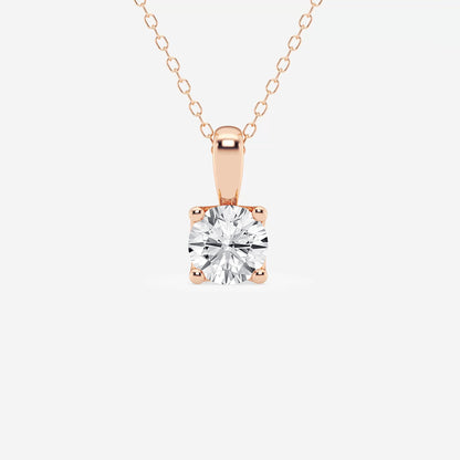 Twisted Floral Solitaire Diamond Pendant with Adjustable Chain