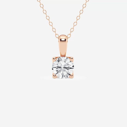 Twisted Floral Solitaire Diamond Pendant with Adjustable Chain
