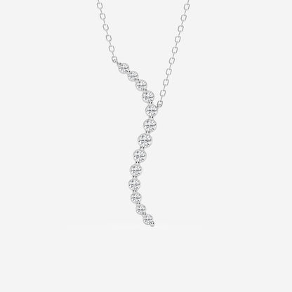 Curved Floating Diamond Pendant