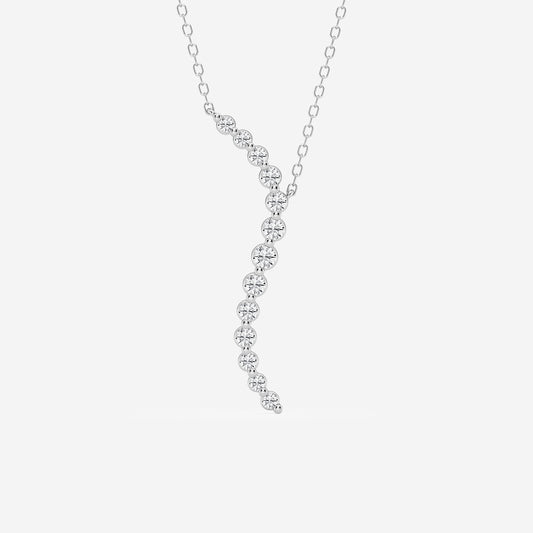 Curved Floating Diamond Pendant