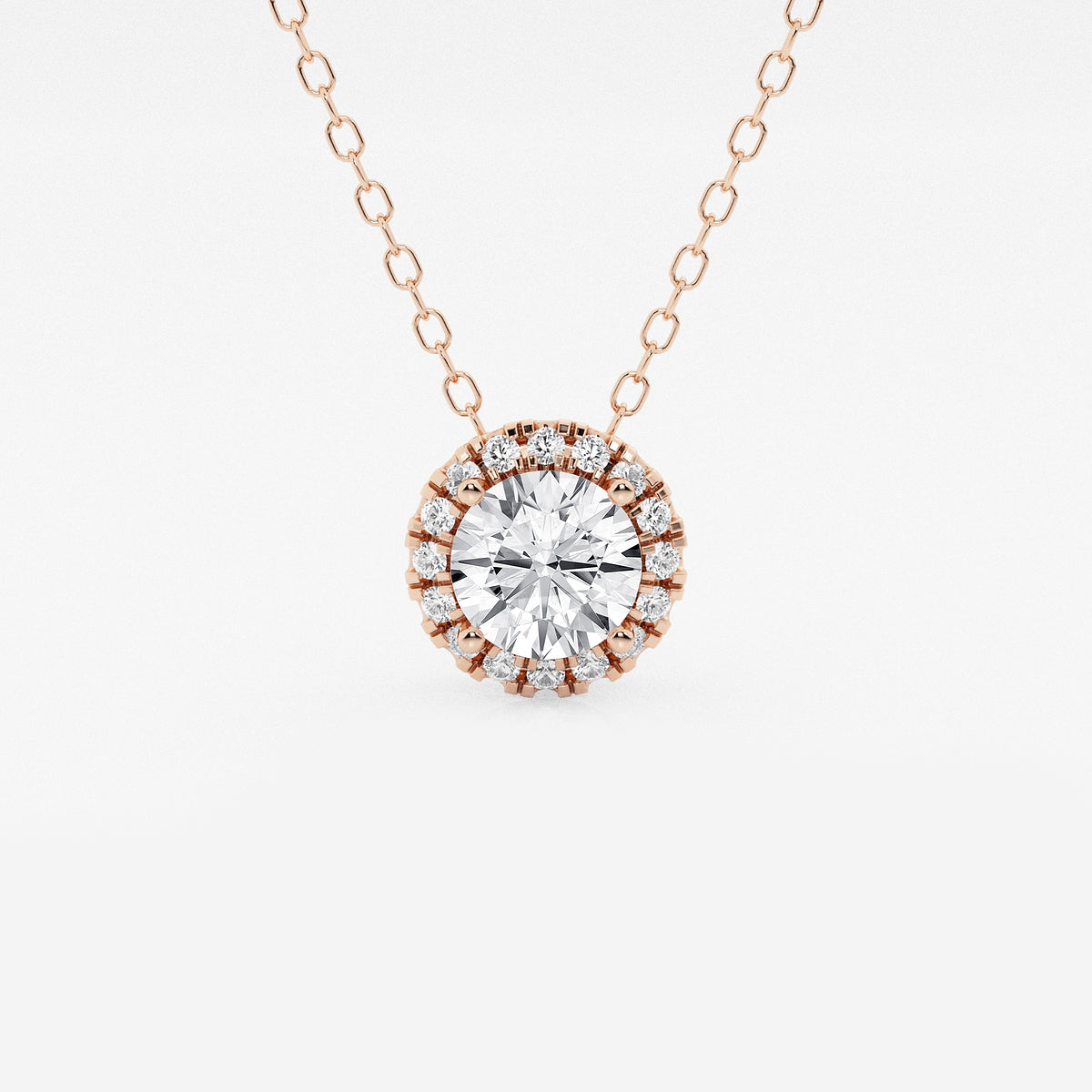Round Diamond Halo Pendant