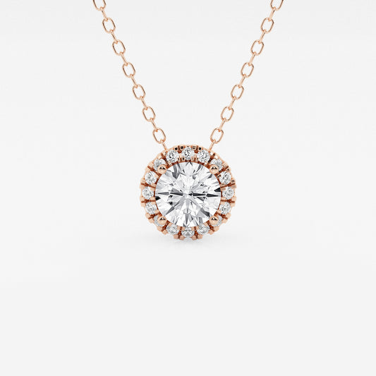 Round Diamond Halo Pendant