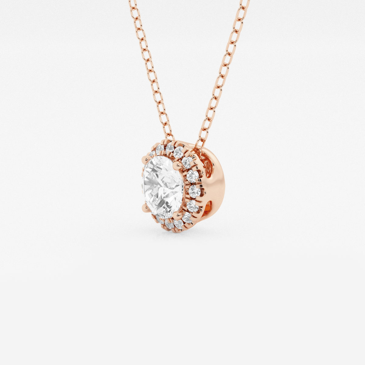 Round Diamond Halo Pendant