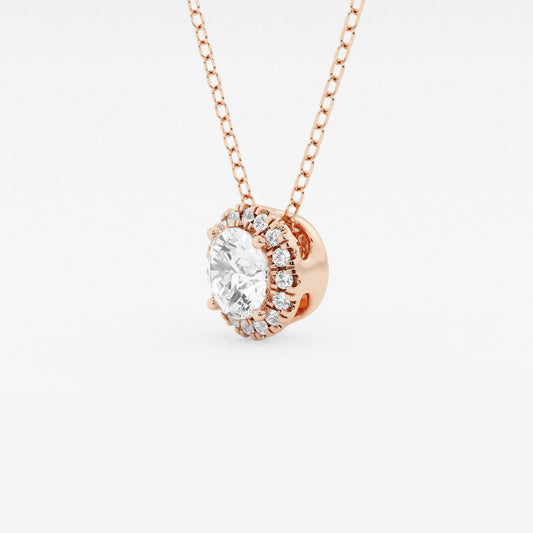 Round Diamond Halo Pendant