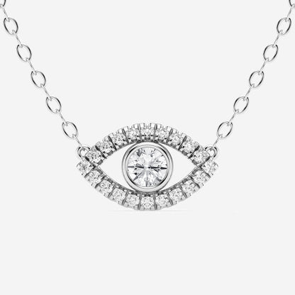 Evil Eye Diamond Pendant with Adjustable Chain