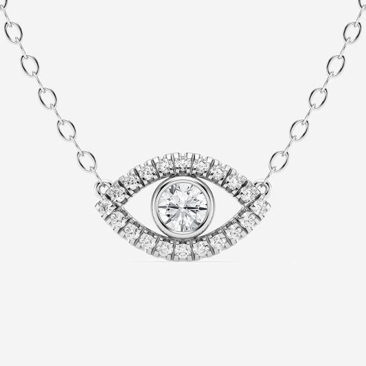 Evil Eye Diamond Pendant with Adjustable Chain