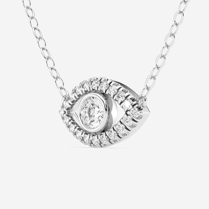 Evil Eye Diamond Pendant with Adjustable Chain