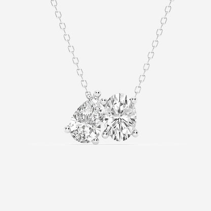 Toi Et Moi Oval & Pear Diamond Pendant