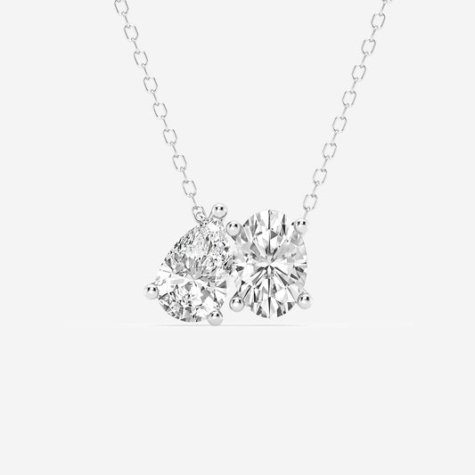 Toi Et Moi Oval & Pear Diamond Pendant