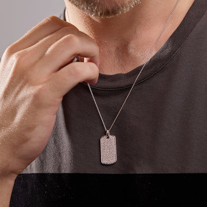 Diamond Tag Pendant in Sterling Silver