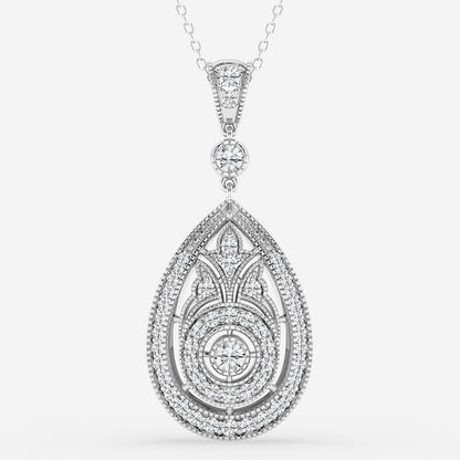 Round Diamond Vintage Pendant in Platinum - 1 CTW | DE, VS1
