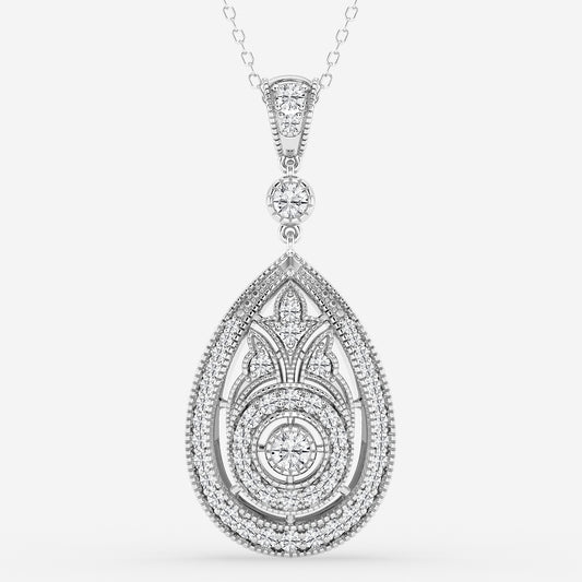 Round Diamond Vintage Pendant in Platinum - 1 CTW | DE, VS1