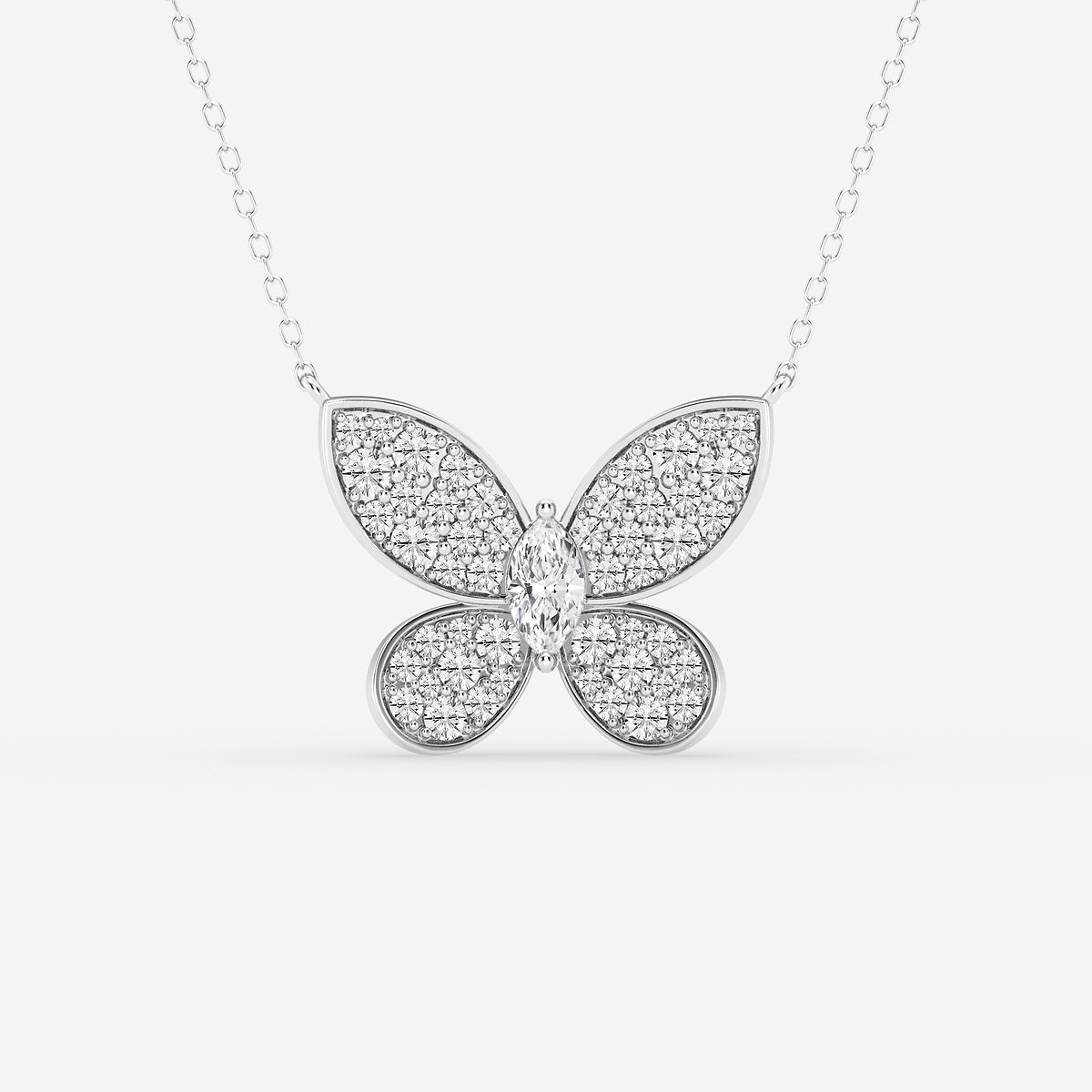 Marquise Diamond Petite Pavé Butterfly Pendant