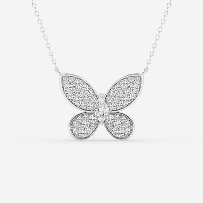 Marquise Diamond Petite Pavé Butterfly Pendant
