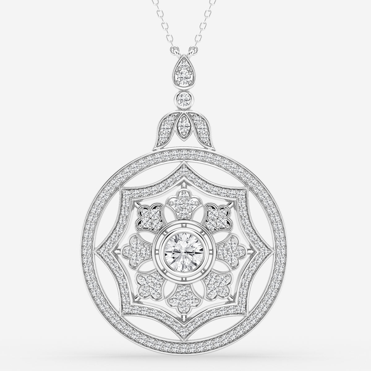 Round Diamond Vintage Pendant