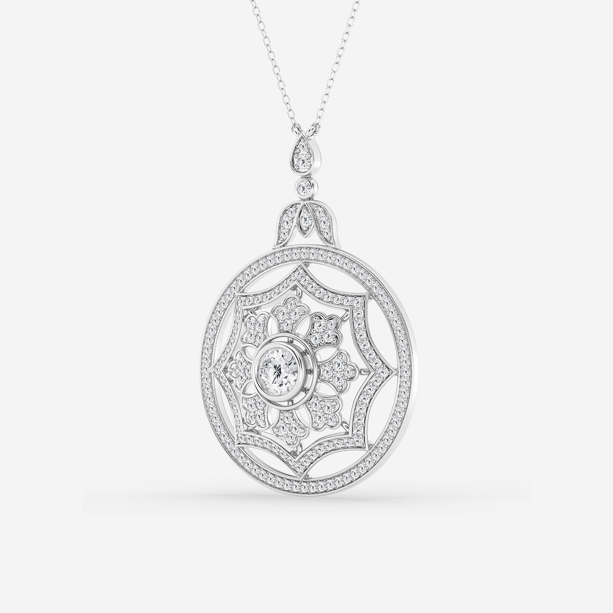 Round Diamond Vintage Pendant