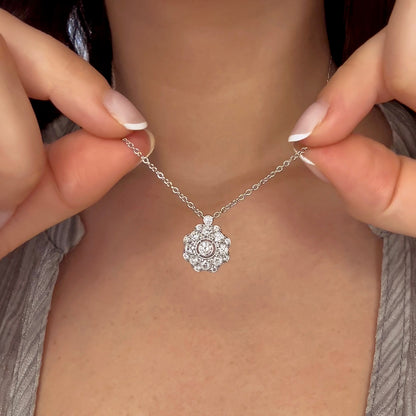 Vintage Floral Milgrain Diamond Pendant