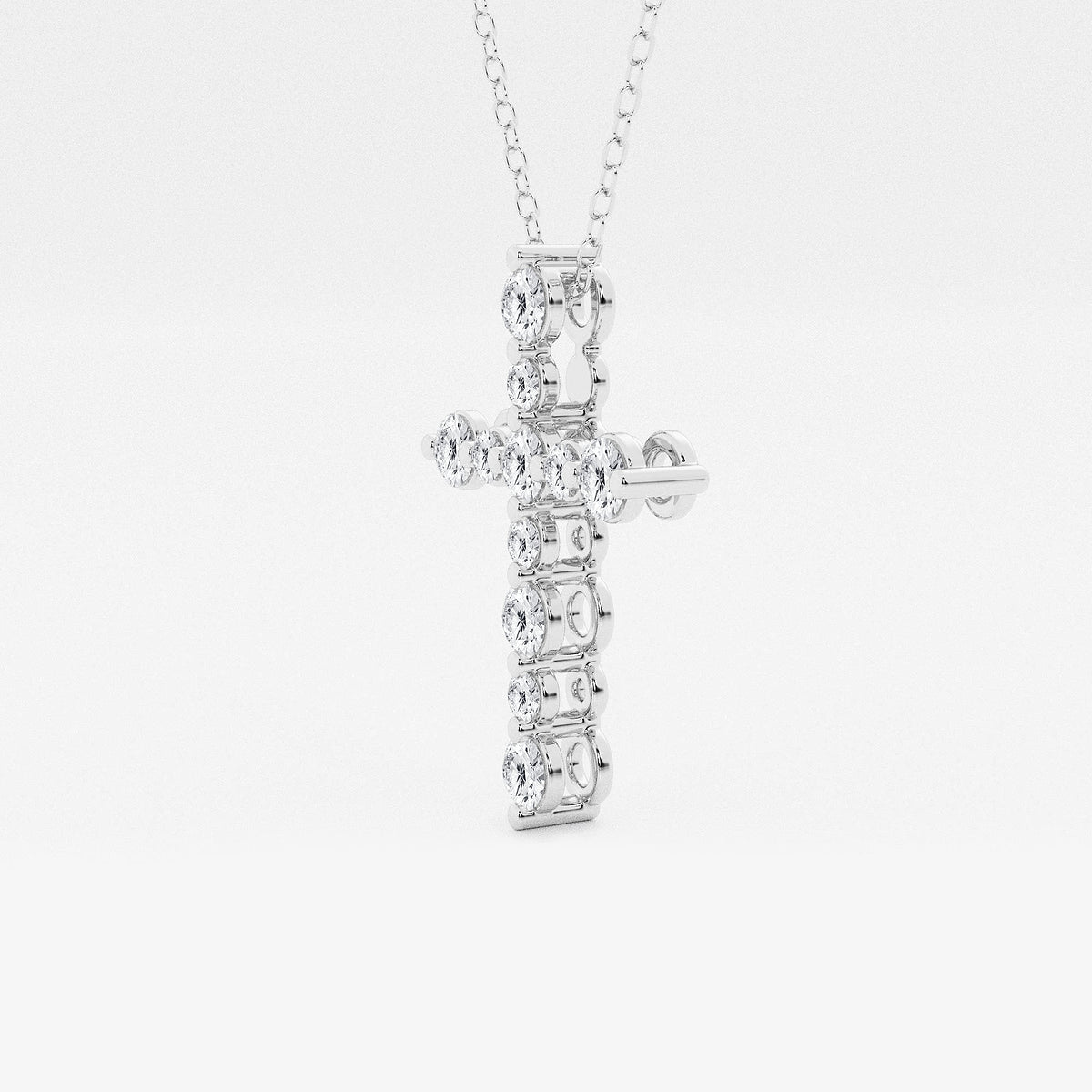 Floating Cross Diamond Pendant