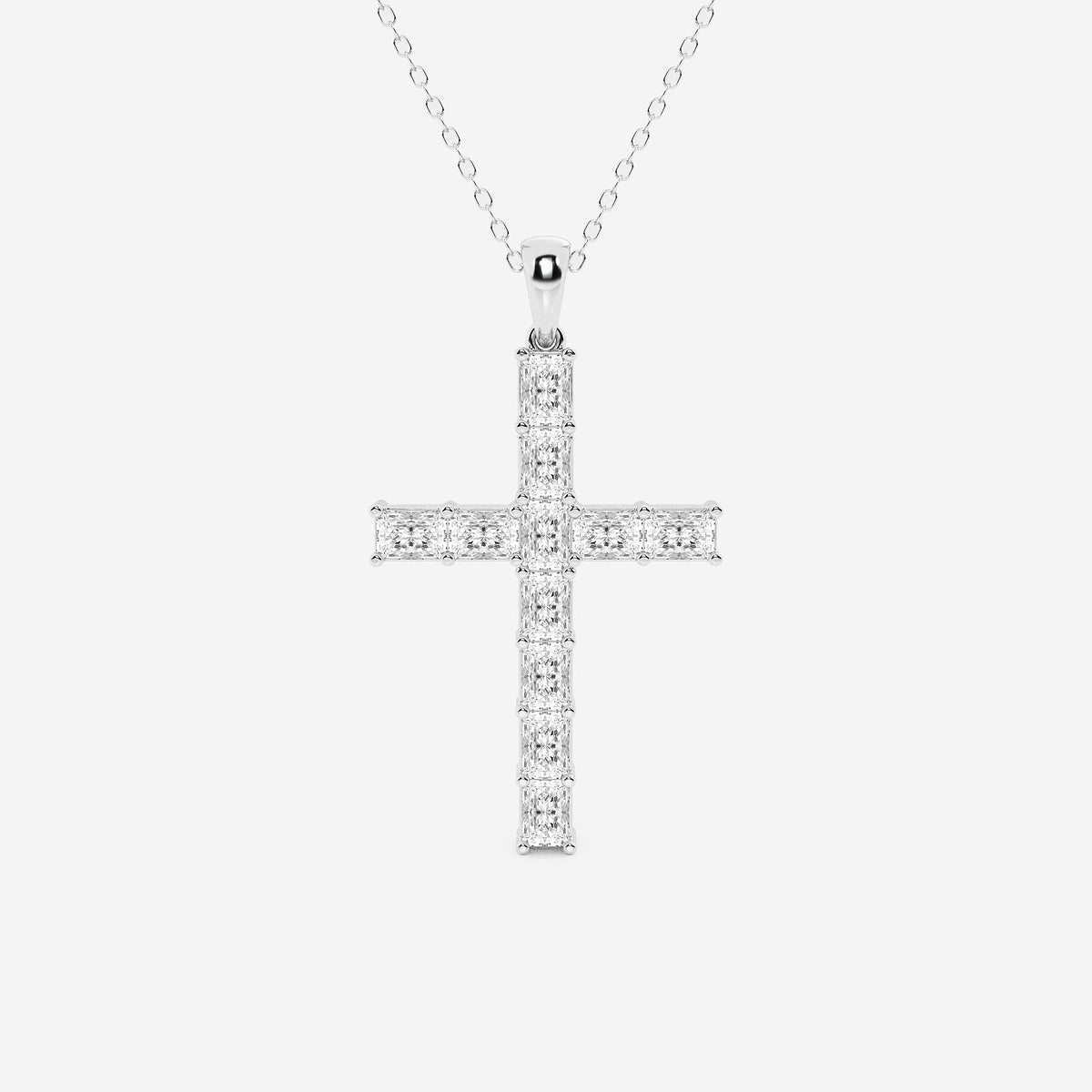 2 ctw Radiant Lab Grown Diamond Cross Pendant    Platinum, DE, VS1