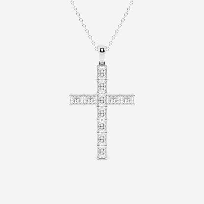 2 ctw Radiant Lab Grown Diamond Cross Pendant    Platinum, DE, VS1
