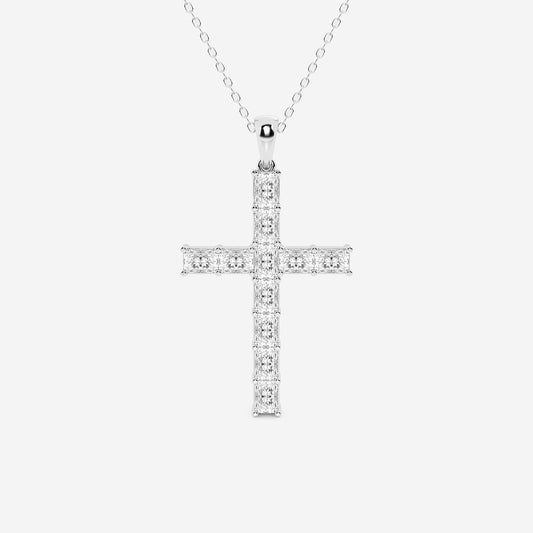 2 ctw Radiant Lab Grown Diamond Cross Pendant    Platinum, DE, VS1