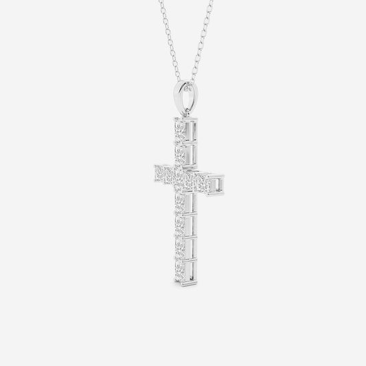 2 ctw Radiant Lab Grown Diamond Cross Pendant    Platinum, DE, VS1