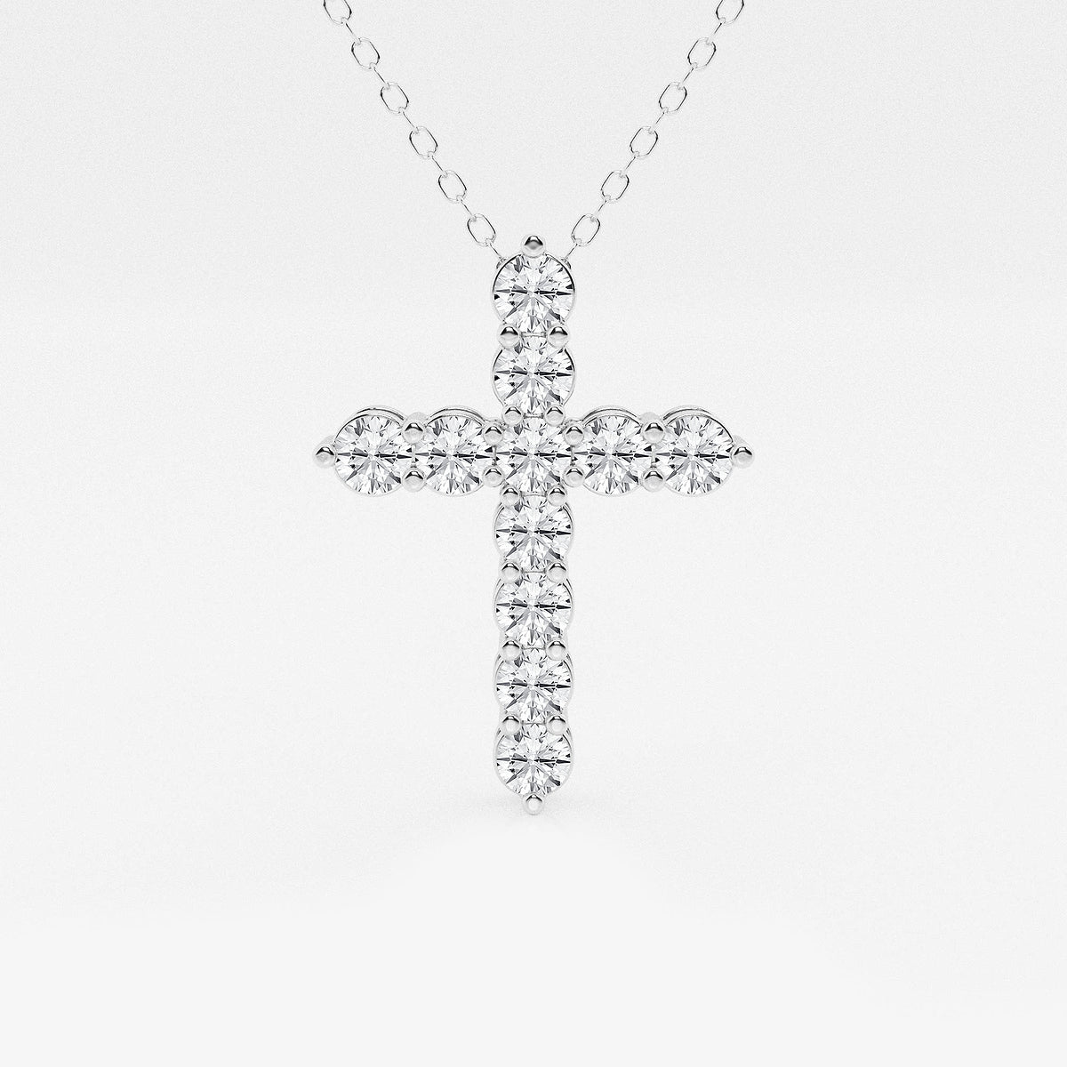 1 ctw Round Lab Grown Diamond Shared Prong Cross Pendant    Platinum, DE, VS1