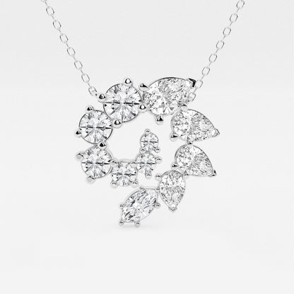 Multi-Shape Diamond Swirl Pendant