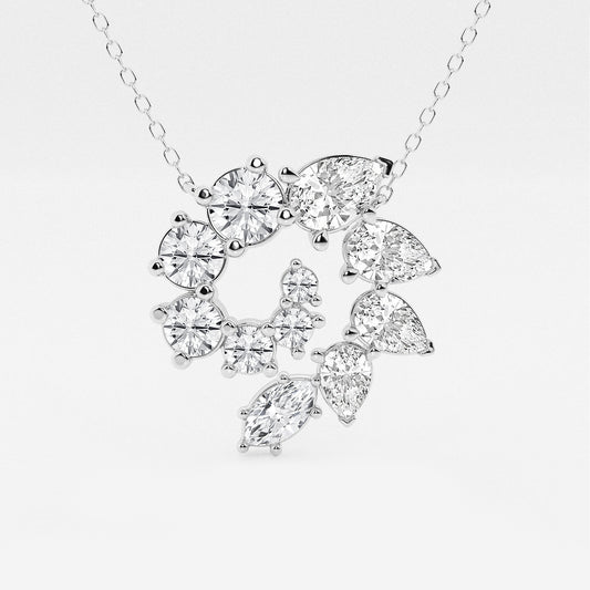 Multi-Shape Diamond Swirl Pendant