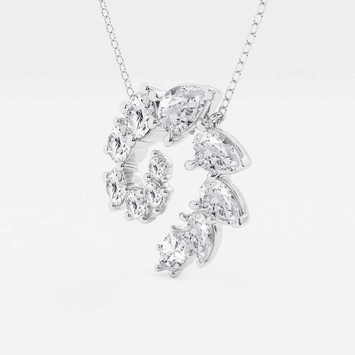 Multi-Shape Diamond Swirl Pendant