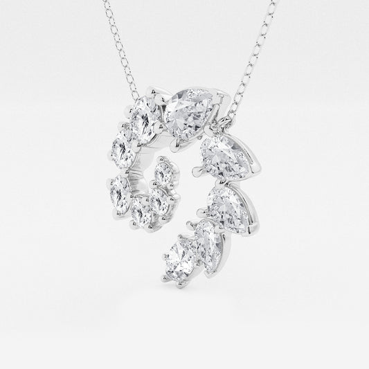 Multi-Shape Diamond Swirl Pendant