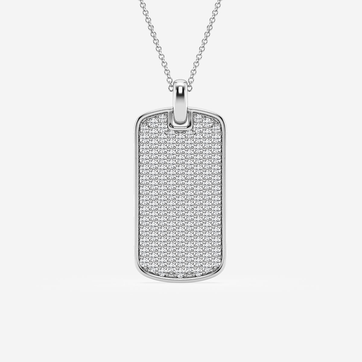 Diamond Tag Pendant in Sterling Silver