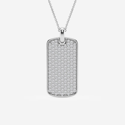 Diamond Tag Pendant in Sterling Silver