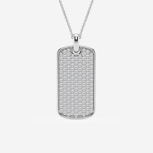 Diamond Tag Pendant in Sterling Silver