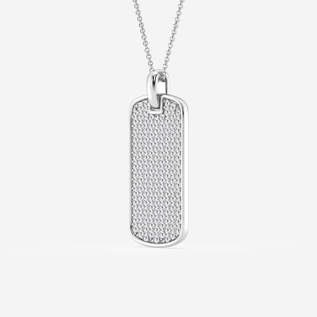 Diamond Tag Pendant in Sterling Silver