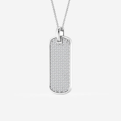Diamond Tag Pendant in Sterling Silver