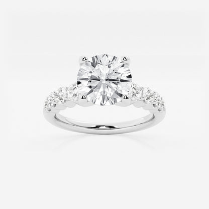 Amelia Round Diamond Graduated Engagement Ring in 14K White Gold - 2 CTW