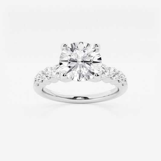 Amelia Round Diamond Graduated Engagement Ring in 14K White Gold - 2 CTW