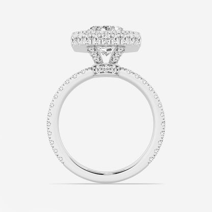 Rigel Radiant Diamond Micro Pavé Halo Engagement Ring in Platinum - 5 CTW