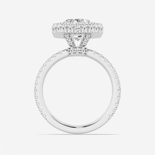 Rigel Radiant Diamond Micro Pavé Halo Engagement Ring in Platinum - 5 CTW